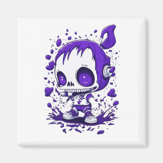 Skulls Cartoon Girl Printdesign Magnet