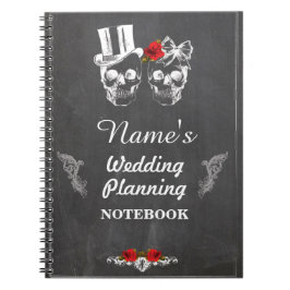 Skulls Chalk Notebook Hochzeitsplanung Hinweis Notizblock