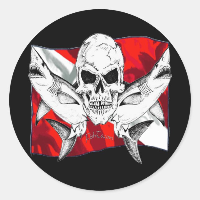 Skulls Collection by DiversDen Runder Aufkleber (Vorderseite)