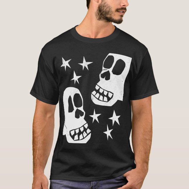 Skulls Dia De Los Muertos Halloween T-Shirt (Vorderseite)