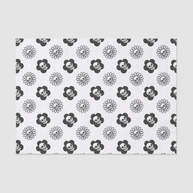 Skulls Flowers Seidenpapier (Vorderseite)