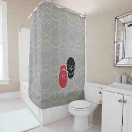 Skulls - Ghost Gray und Bone White Duschvorhang