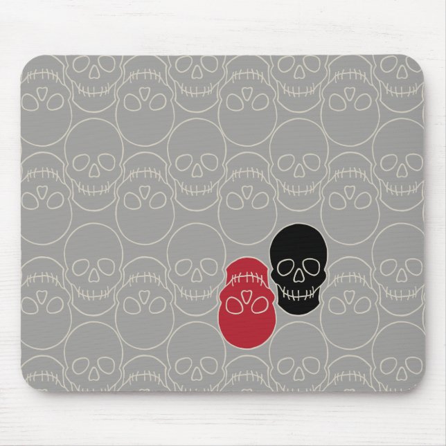Skulls - Ghost Gray und Bone White Mousepad (Vorne)