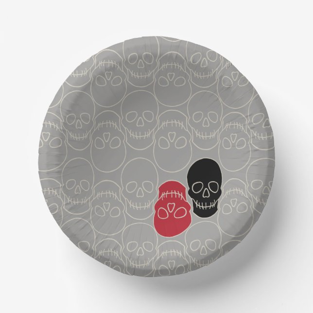 Skulls - Ghost Gray und Bone White Pappteller (Vorderseite)
