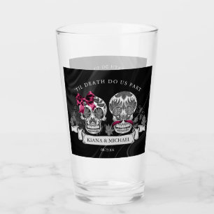 Skulls Gothic Hallowedding Burgundy ID866 Glas
