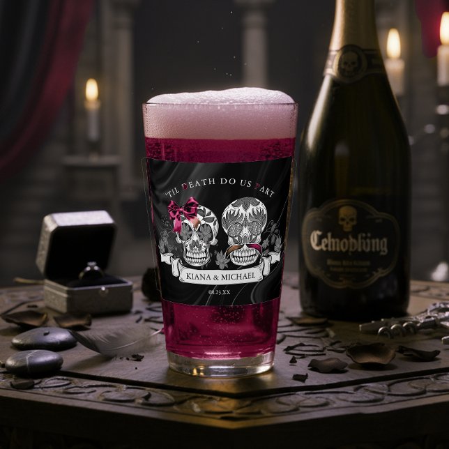 Skulls Gothic Hallowedding Burgundy ID866 Glas (Von Creator hochgeladen)