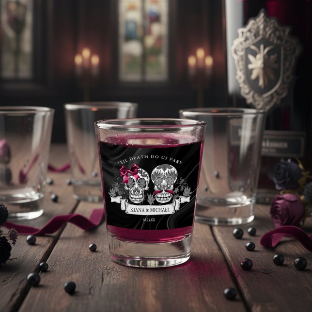 Skulls Gothic Hallowedding Burgundy ID866 Schnapsglas (Von Creator hochgeladen)