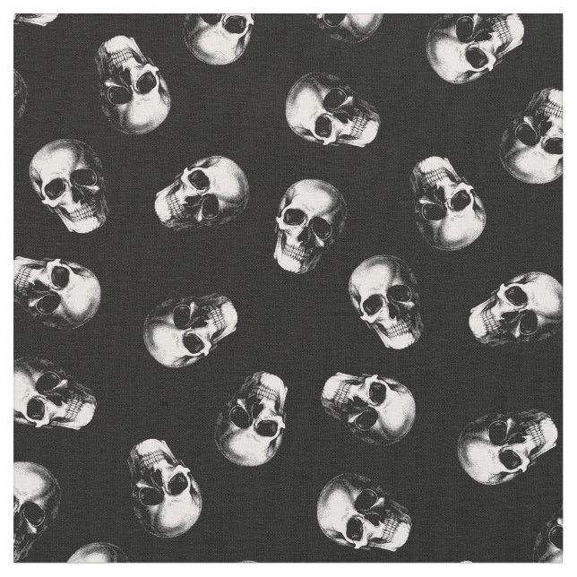 Skulls Gothic Halloween Stoff (Nahaufnahme)