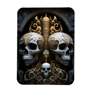 Skulls Gothic Horror Goth Surreal Art Magnet