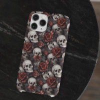 Skulls Gotische Rote Rose Muster