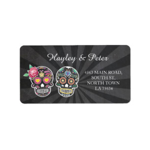 Skulls Halloween Address Labels Sticker Hochzeit Adressaufkleber