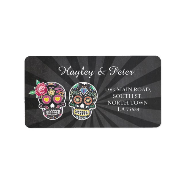 Skulls Halloween Address Labels Sticker Hochzeit Adressaufkleber (Vorne)