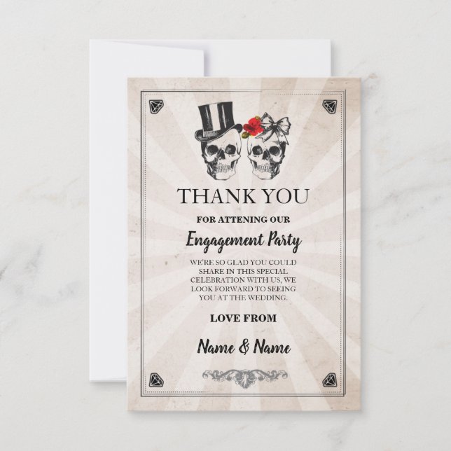 Skulls Halloween Danke, dass du eine rustikale Kar Einladung (Vorderseite)