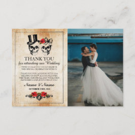 Skulls Halloween Vielen Dank gotische Fotokarte Einladung