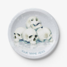 Skulls in the snow. Personalized Pappteller