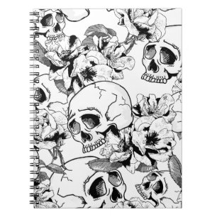 Skulls Jumbled Rose Notizblock