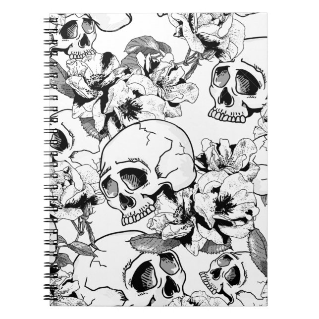 Skulls Jumbled Rose Notizblock (Vorderseite)