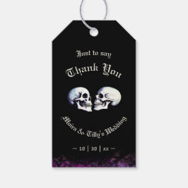 Skulls Lila gotische Gastgeschenk Hochzeit Geschenkanhänger