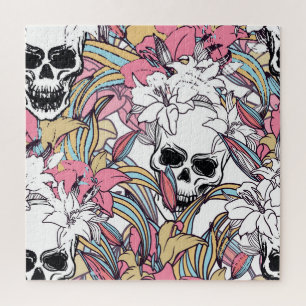 Skulls Lily Blume: Boho Vintag. Puzzle