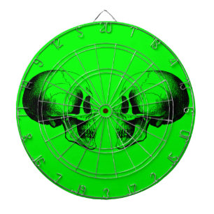 Skulls Metallkäfig Grüne Tafel Dartscheibe