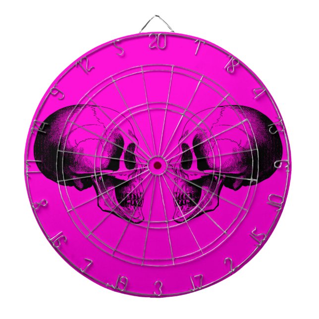 Skulls Metallkäfig Rosa Dartboard Dartscheibe (vorne)