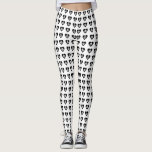 Skulls mit schwarzen Herzen Muster Halloween Leggings<br><div class="desc">Feiern Sie Halloween mit diesem einzigartigen und modernen Halloween-Leggings mit weißen Schädeln und schwarzen Herzen.</div>
