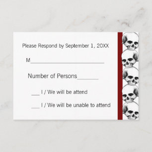 Skulls mit Streifen(rot) RSVP-Karte RSVP Karte