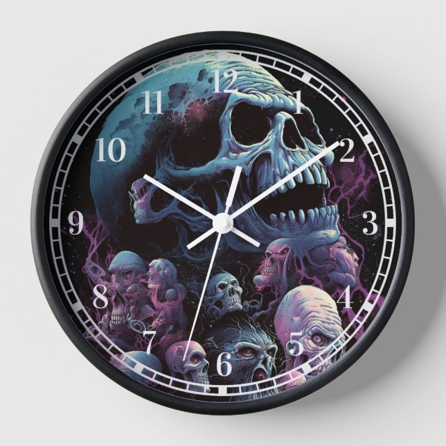 Skulls Monsters Horror Art Uhr (Vorderseite)