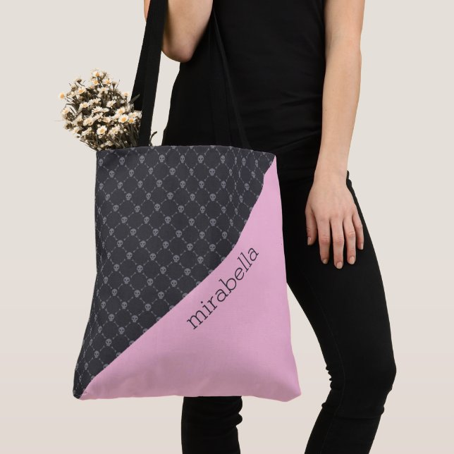 Skulls Muster Mit Monogramm Tote Bag (Von Nahem)