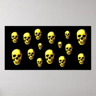 Skulls Pop Art Print Poster - Skull Posters Prints