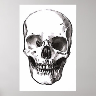 Skulls Poster Print Black & White Pop Art Poster