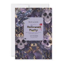 Skulls & Ravens Halloween-Party Einladung