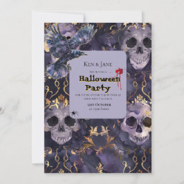 Skulls & Ravens Halloween-Party Einladung