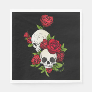 Skulls Rose Día de Muertos Serviette