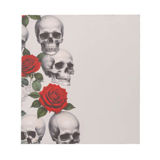 Skulls-Rose Notepad Notizblock