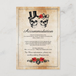 Skulls Rose Rustikale Unterkunft Hochzeitskarten Begleitkarte