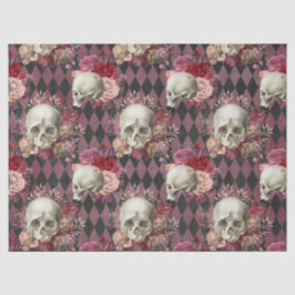 Skulls Rose und rosa Lila, kontrolliertes Dekoutin Seidenpapier