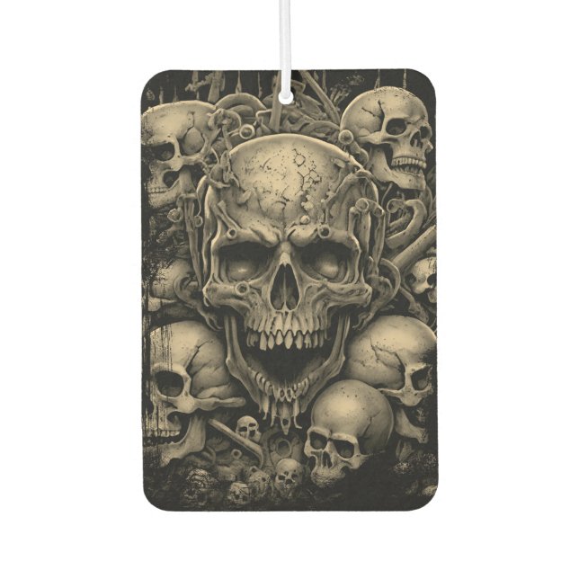 Skulls Sepia Tone Bones Gothic Scary Lifestyle Autolufterfrischer (Vorderseite)