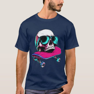 Skulls Skateboard - 1990er T - Shirt