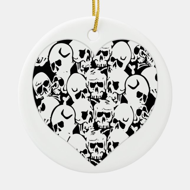 Skulls Skulls und Skulls Black Keramikornament (Vorne)