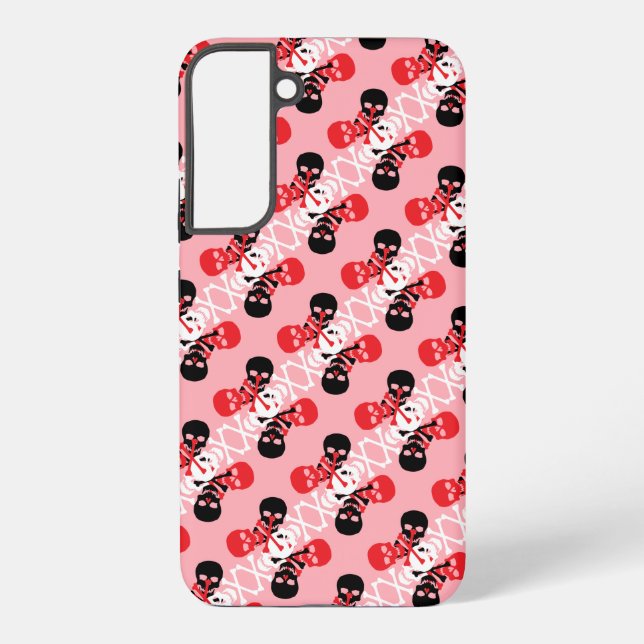 Skulls und Crossbones Muster Samsung Galaxy Hülle (Rückseite)