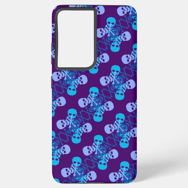 Skulls und Crossbones Muster Samsung Galaxy Hülle (Rückseite)