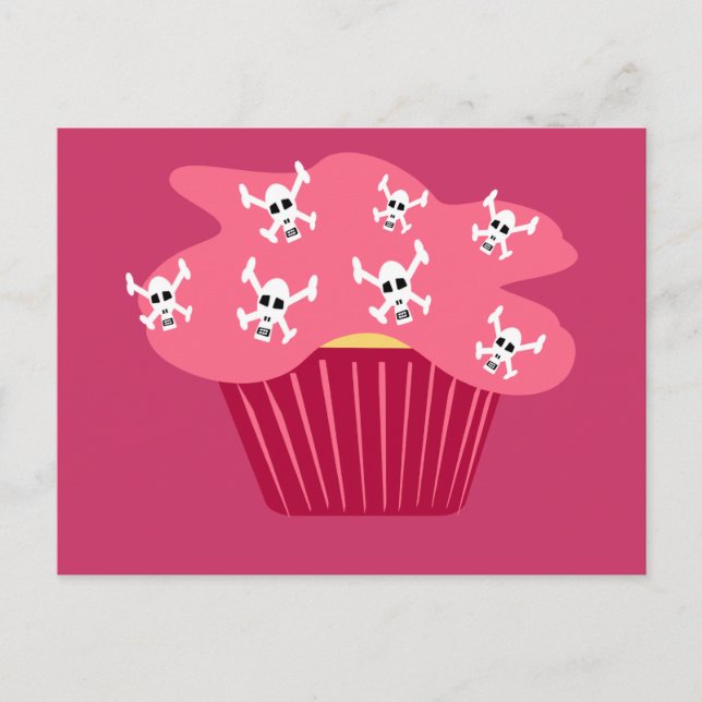 Skulls und Cupcake Postkarte (Vorderseite)