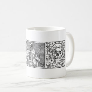Skulls und Daffodils Macabre Art Kaffeetasse