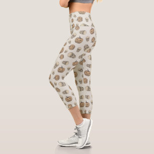 Skulls und Kürbis Halloween Muster Capri Leggings