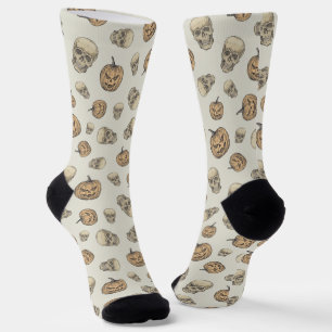 Skulls und Kürbis Halloween Muster Socken
