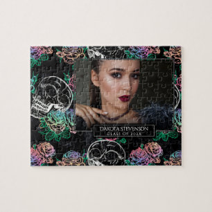 Skulls und Ombre Rose   Gothic Abschluss Foto Puzzle