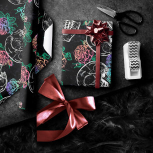 Skulls und Ombre Rose   Gothic Glam Pastel Grunge Geschenkpapier