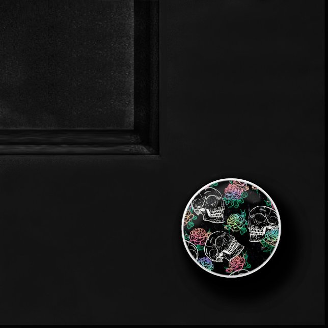 Skulls und Ombre Rose | Gothic Glam Pastel Grunge Keramikknauf (Von Creator hochgeladen)