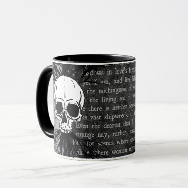 Skulls und Poesie Tasse (Vorderseite Links)